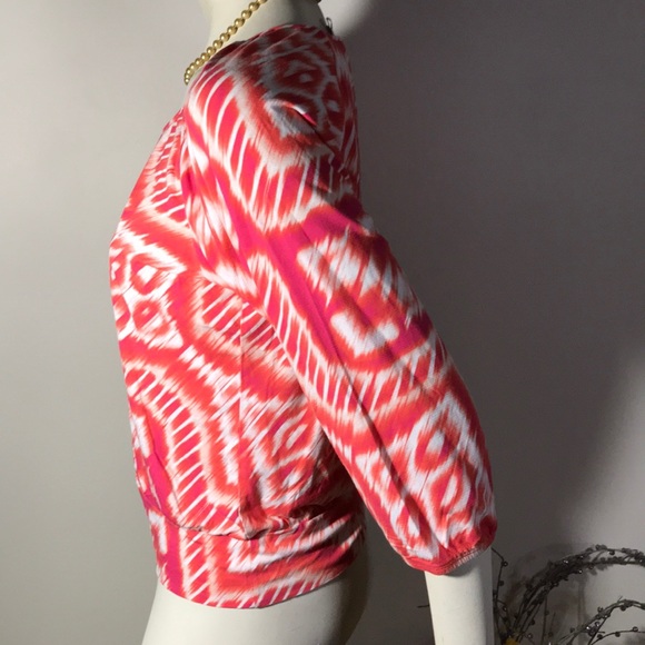 Chico’s Colorful Peasant Style Blouse Top size 1 - Picture 5 of 9